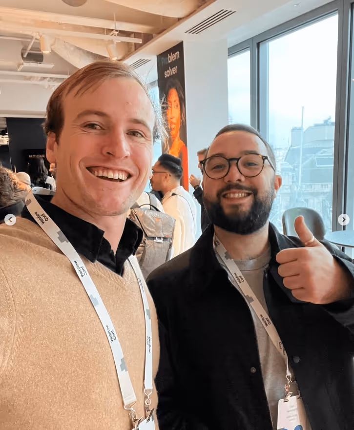 Two friends taking a photo together