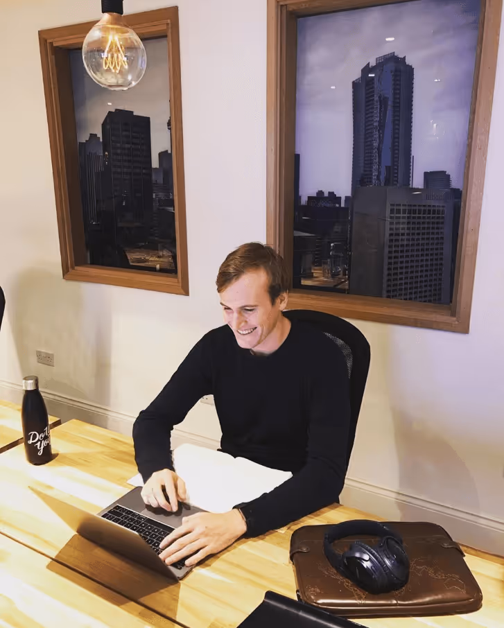 Will Stogdale using a computer