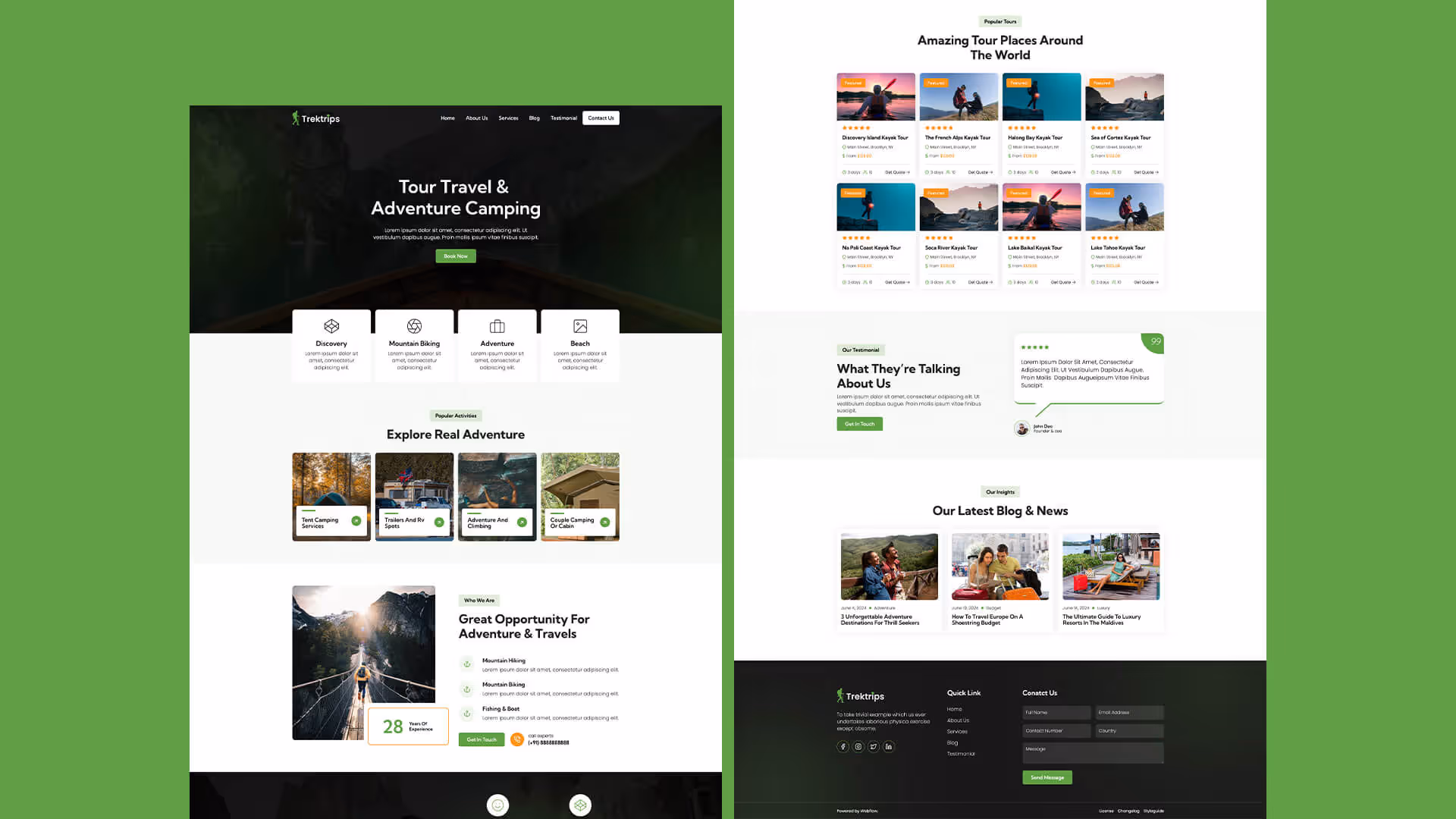 Image of TrekTrips website