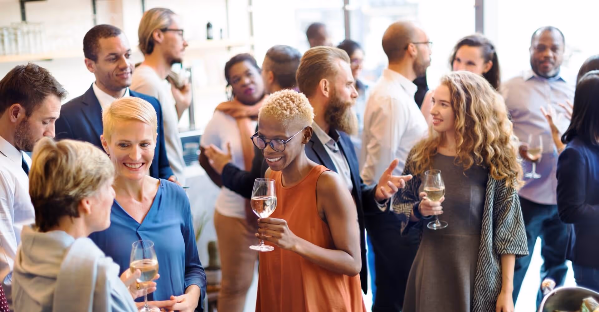 Diversity people party enjoyment buffet eating concept
