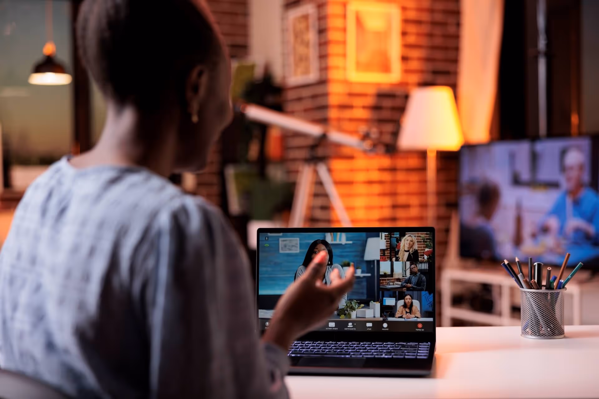 women on a having a remote teleconference with coworkers