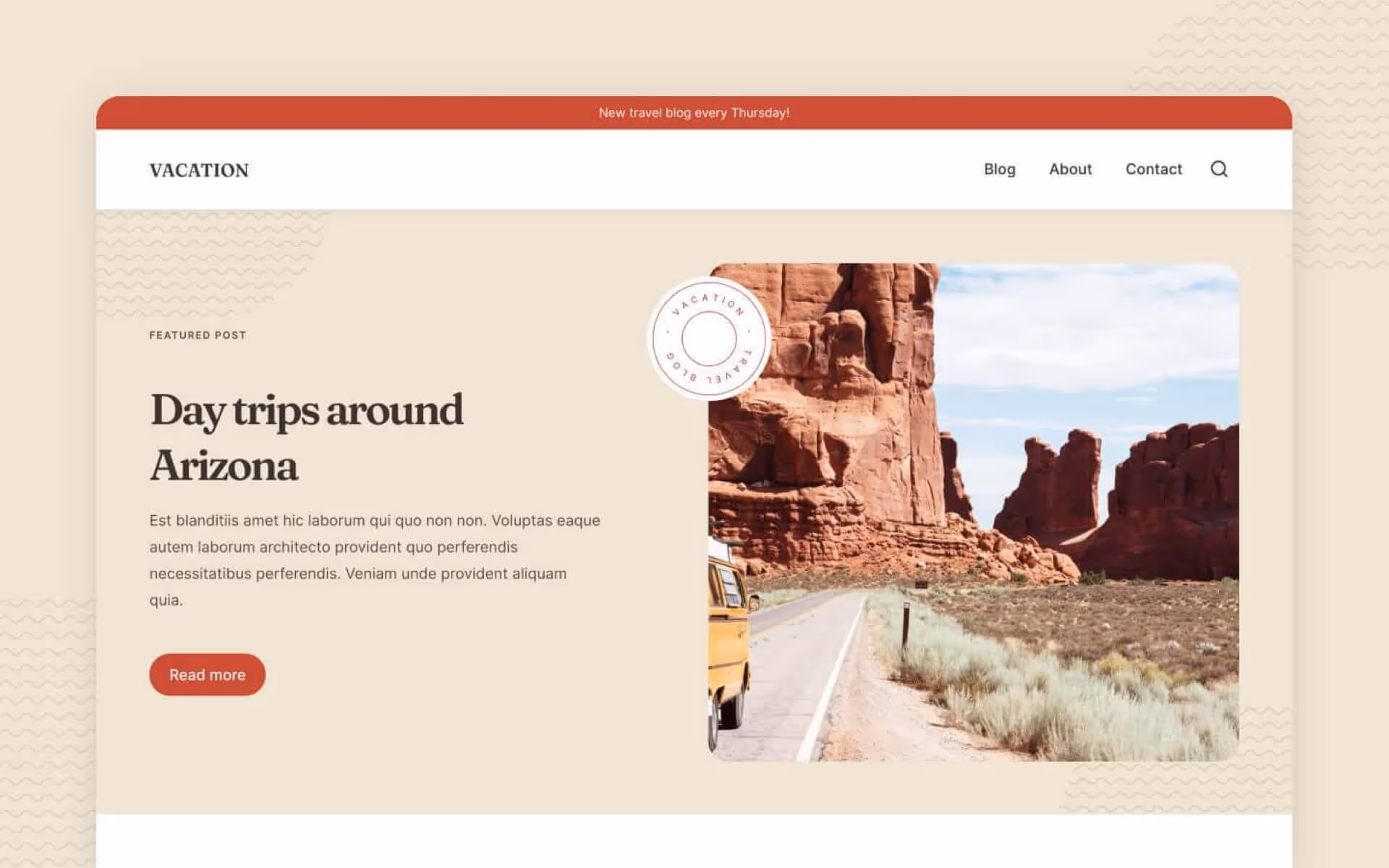 Image of the Vacation website