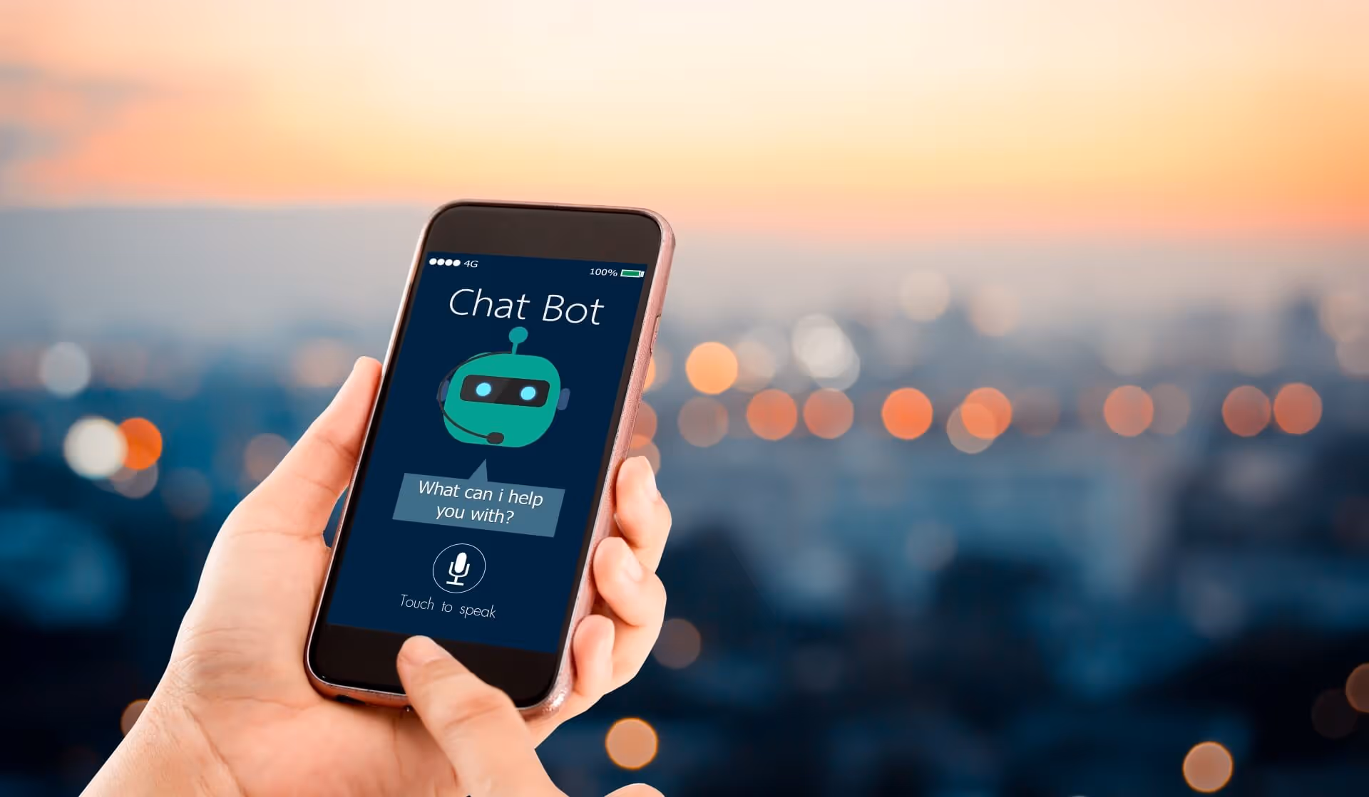 Person viewing ai chat bot on smartphone