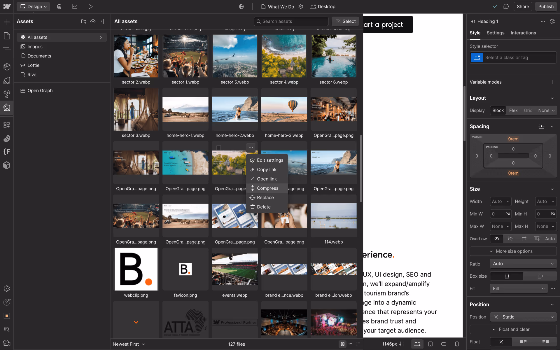 Compress images feature