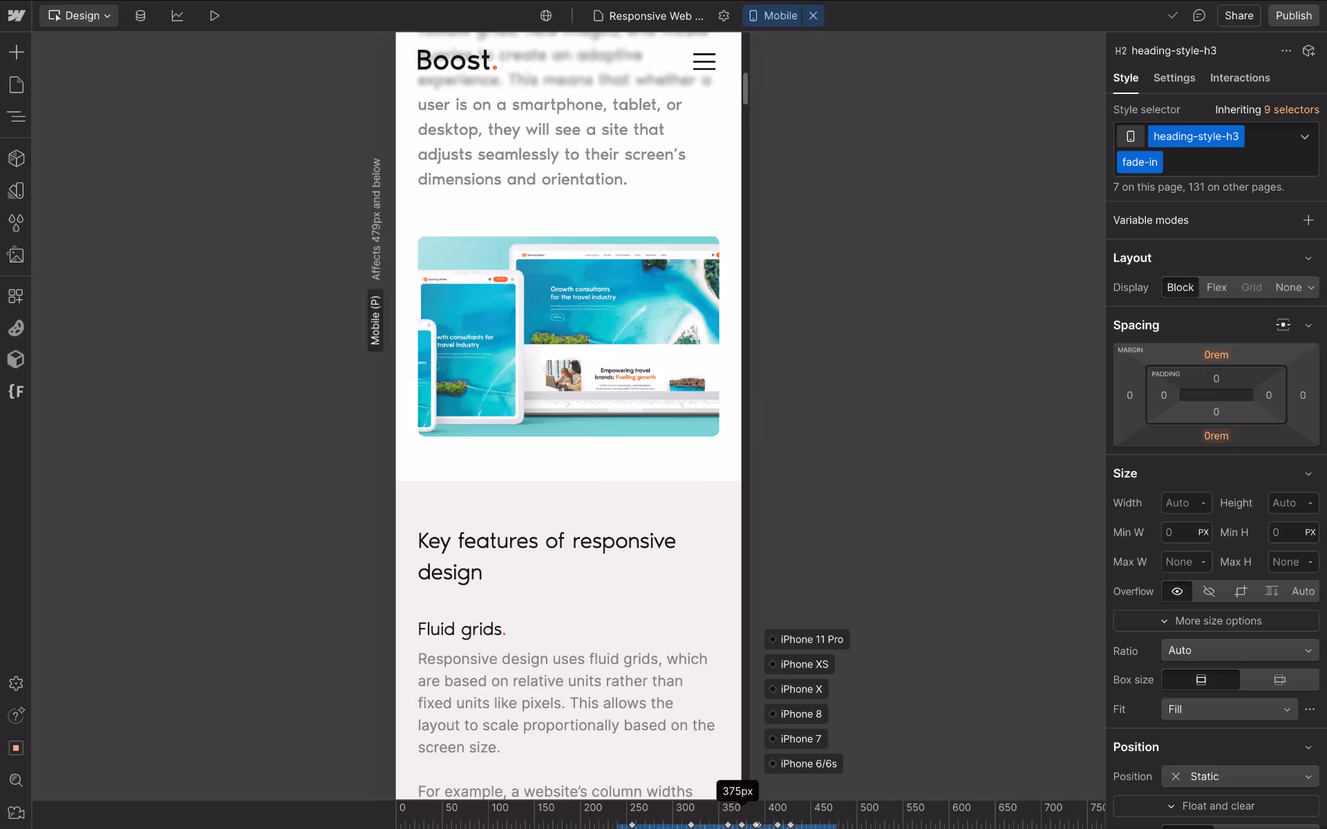 Mobile responsiveness