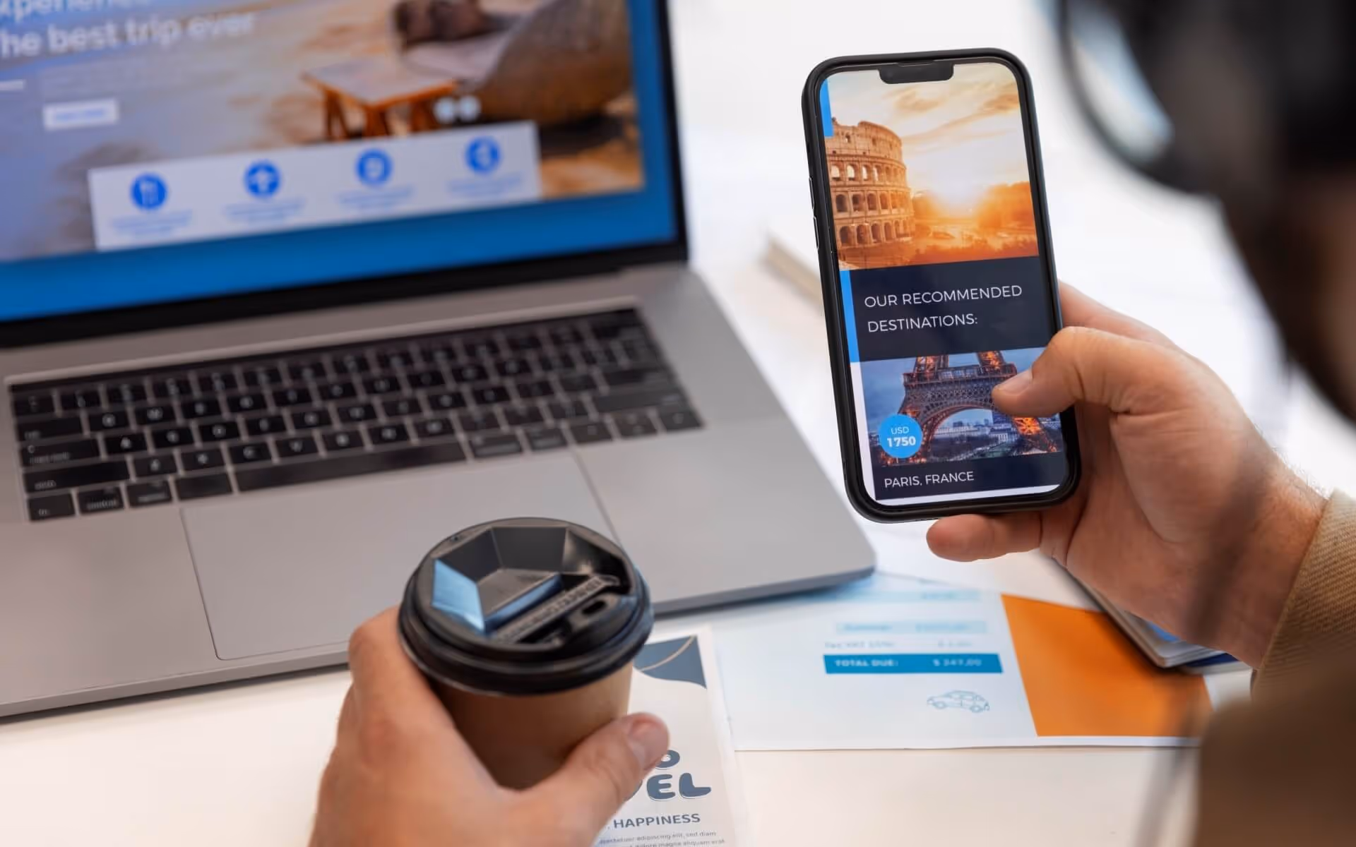 Viewing travel recommendations on mobile phone