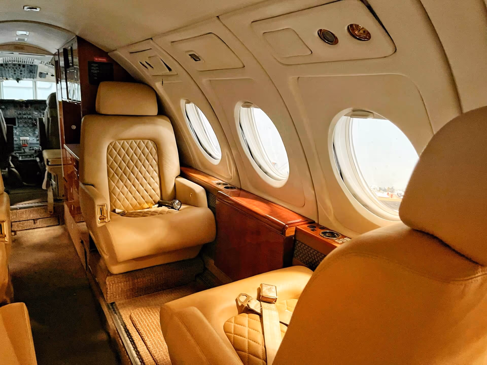 internal view of private jet 