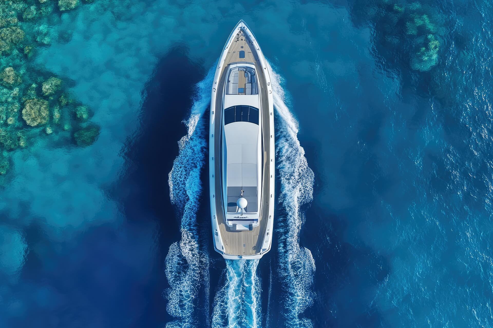 Yacht cruising on ocean