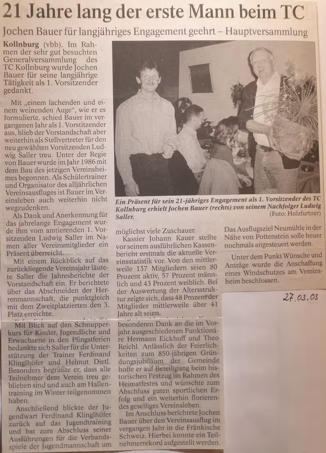 Wechsel des ersten Vorstands