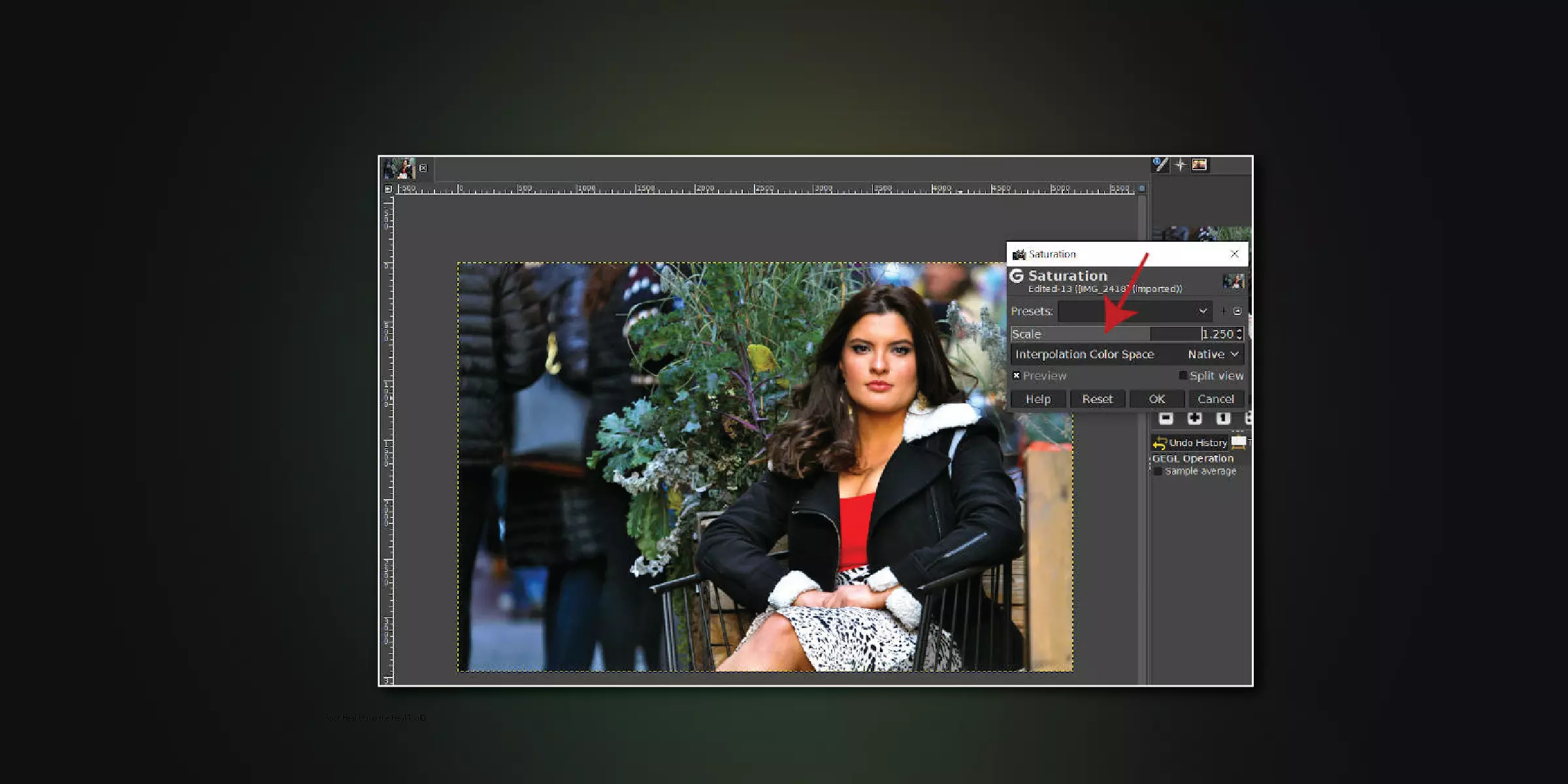 Step 4: Adjust Saturation.