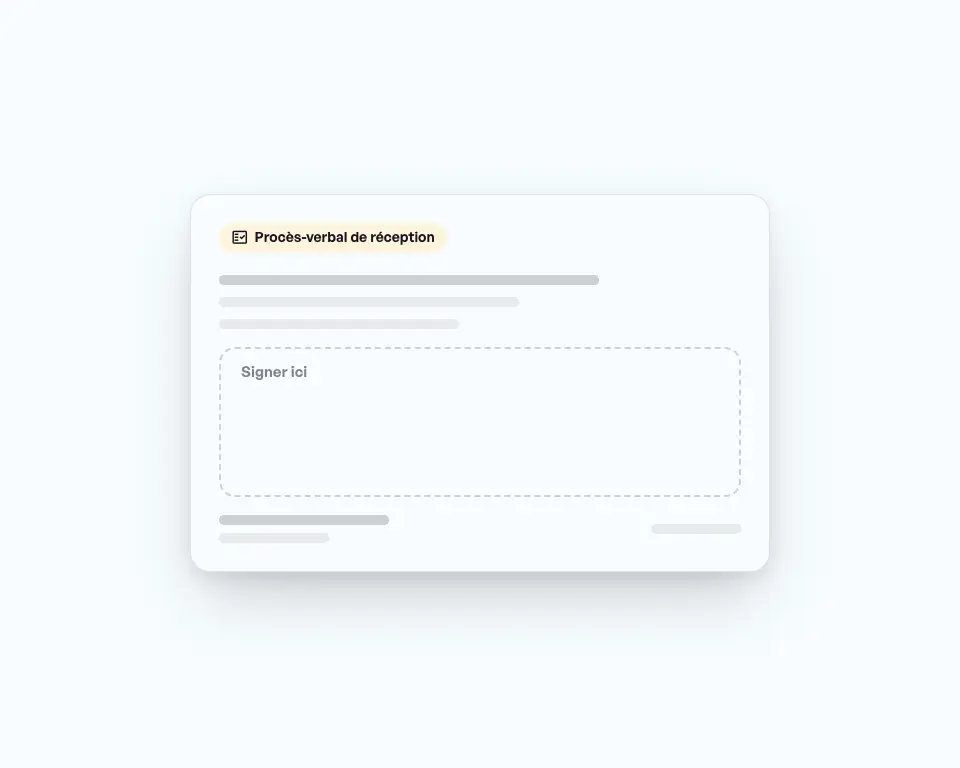 Procès-verbal de réception signé sur place sur le smartphone, puis la mention Signé s’affiche.