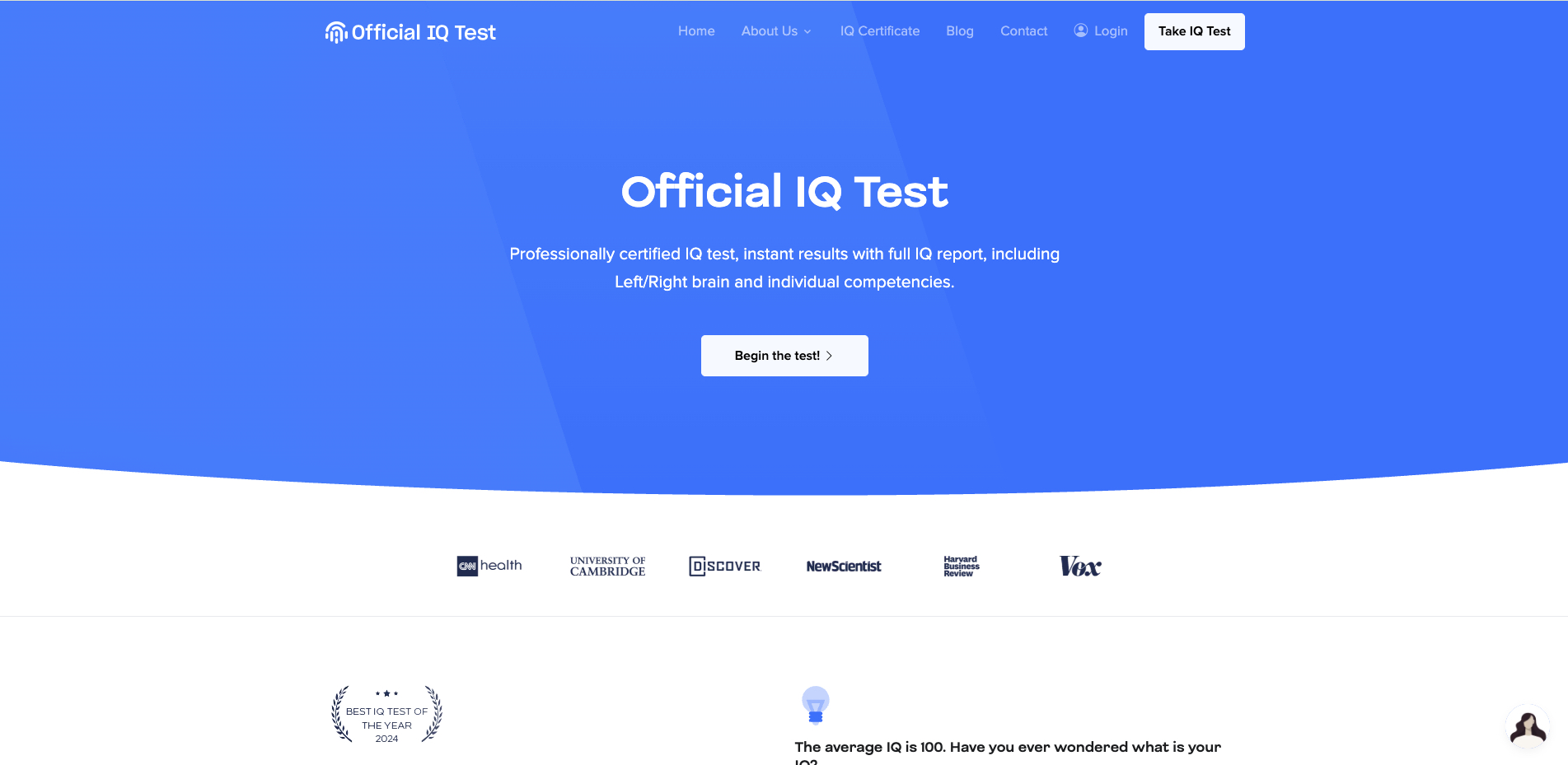 1. Official IQ Tests (officialiqtests.com) - Best Overall