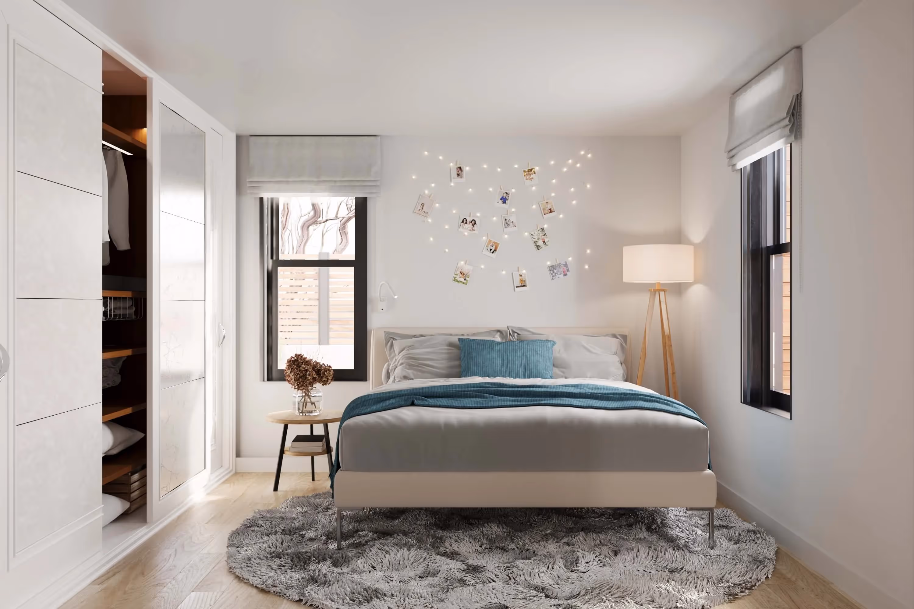 Modern bedroom inside an Ashbury 440 ADU.