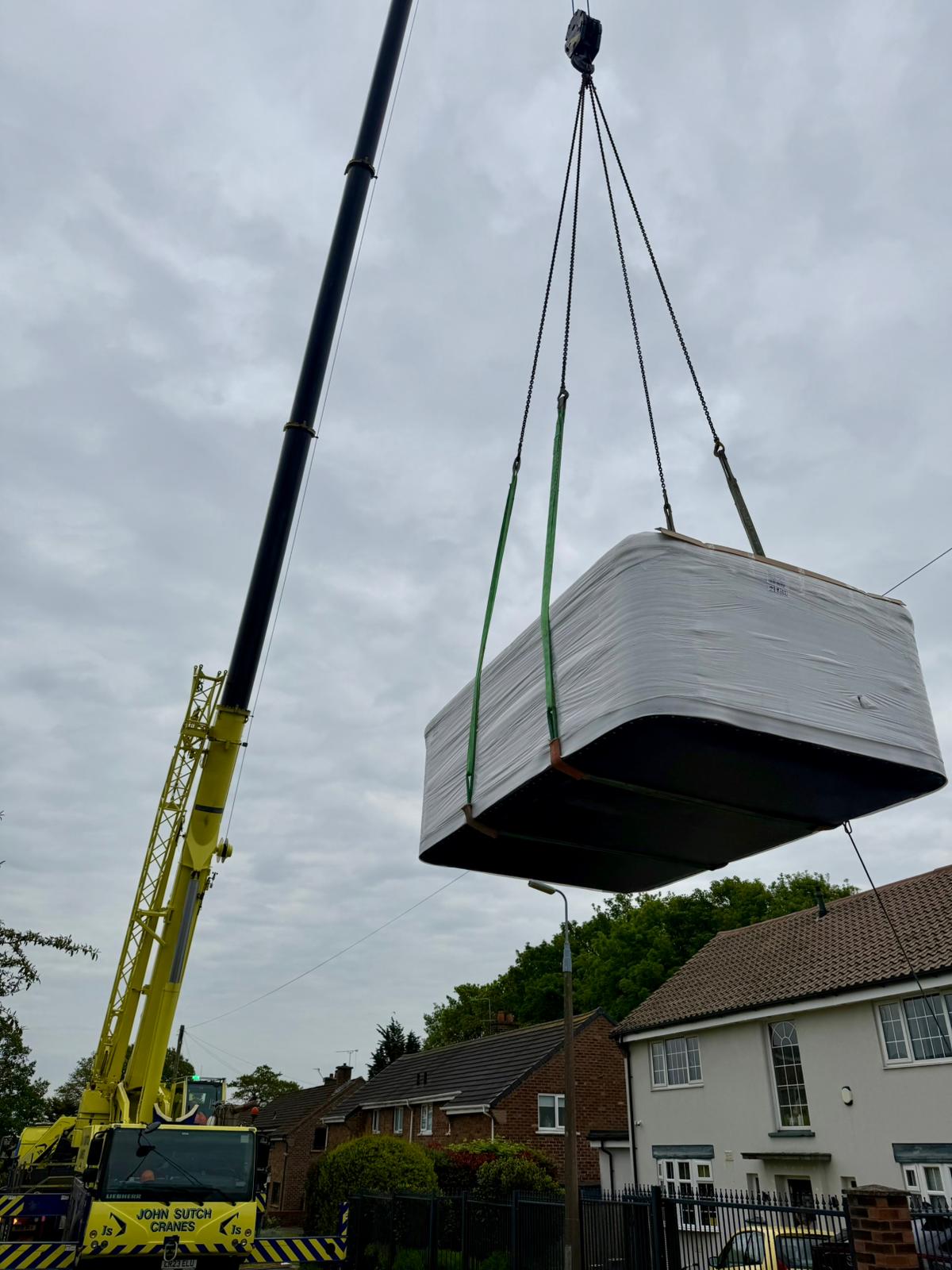 John Sutch Cranes in Woolton Village, Liverpool
