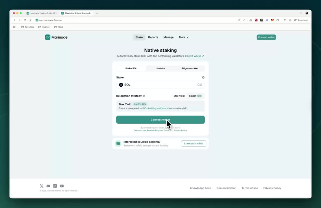 Marinade: Instantly Unstake Native Solana from Any Validator