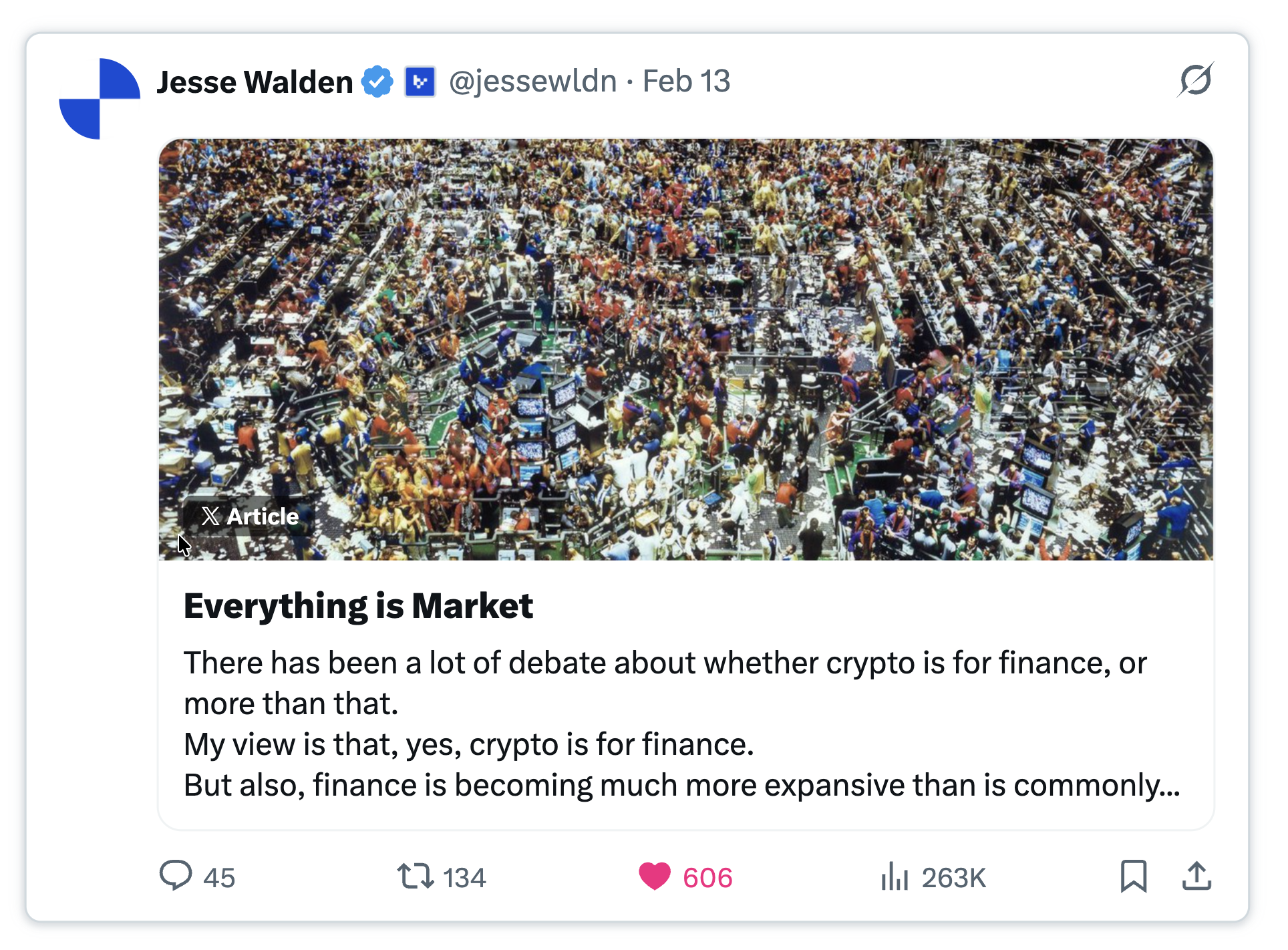 Jesse Walden's article Everything is Market