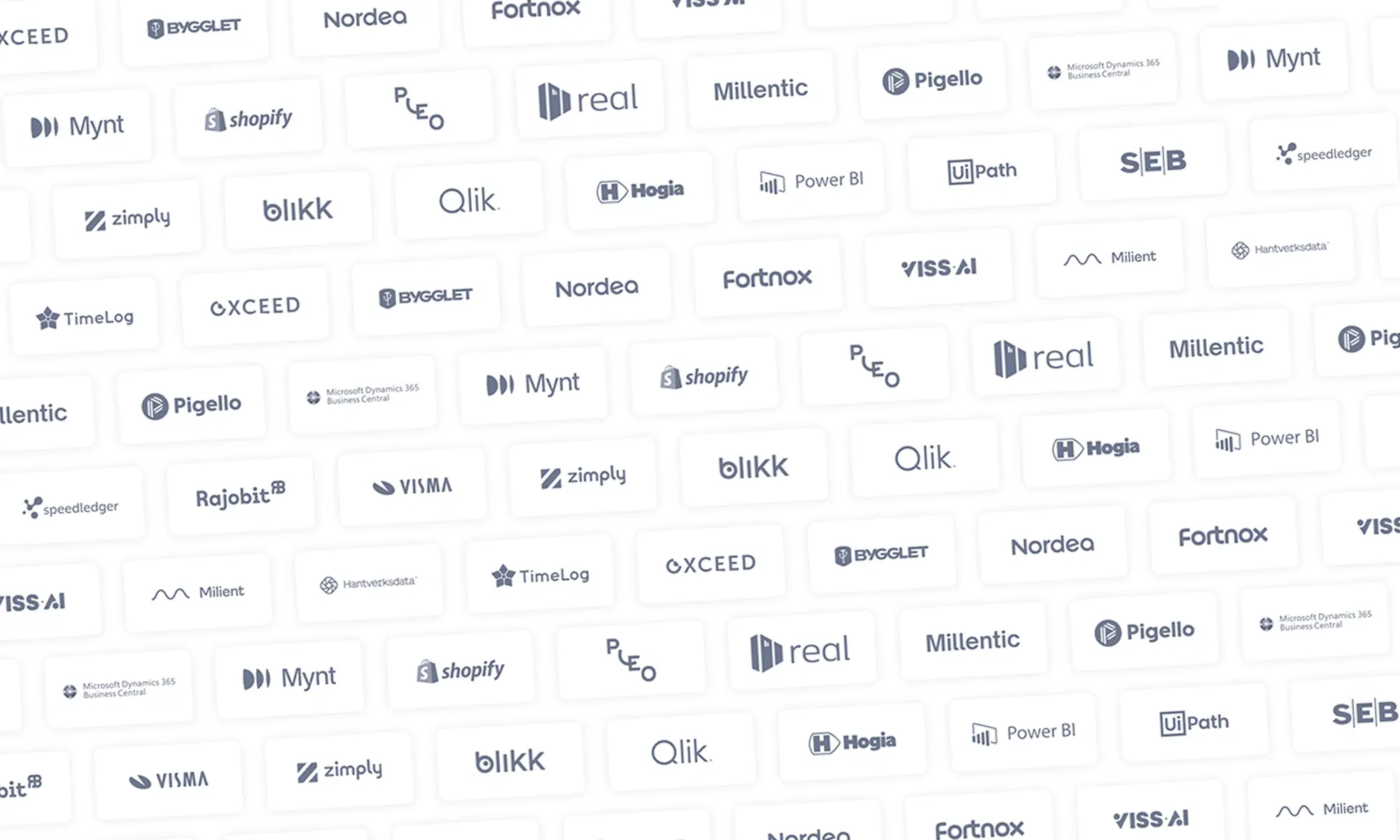 Några av de system och partners som Luca samarbetar med.