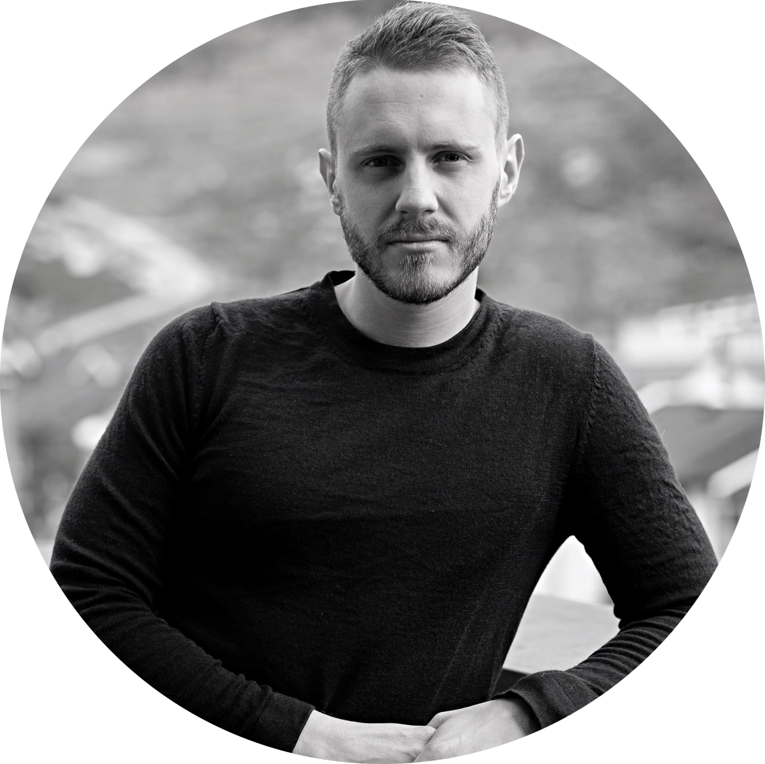 Black and white portrait of Christer Lende