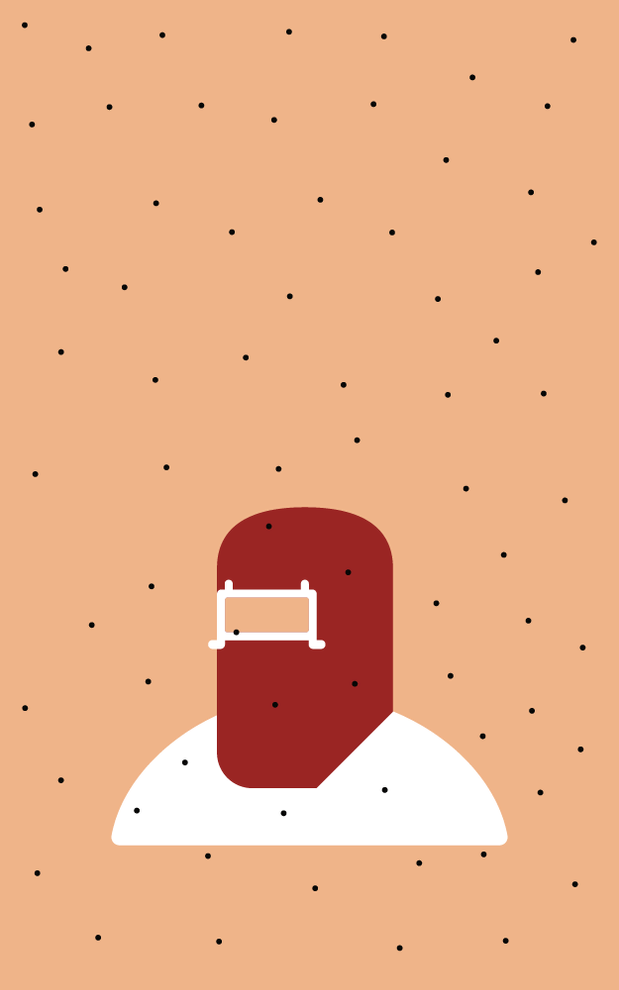 Person wearing shield mask representing wearing a mask icon