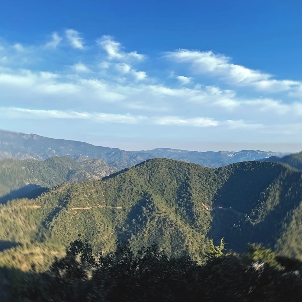 Clear atmosphere on peak of mountain