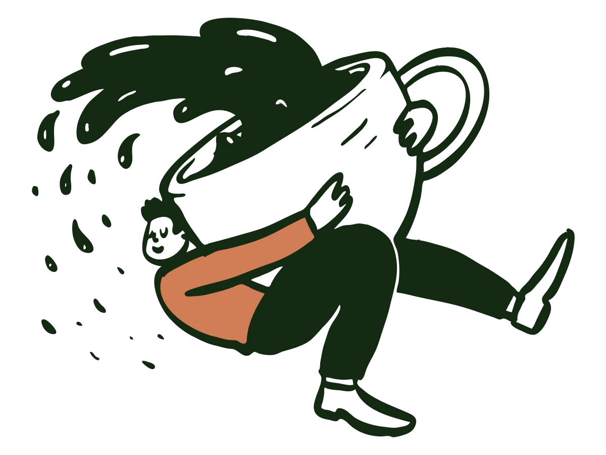 illustration of a man with coffee