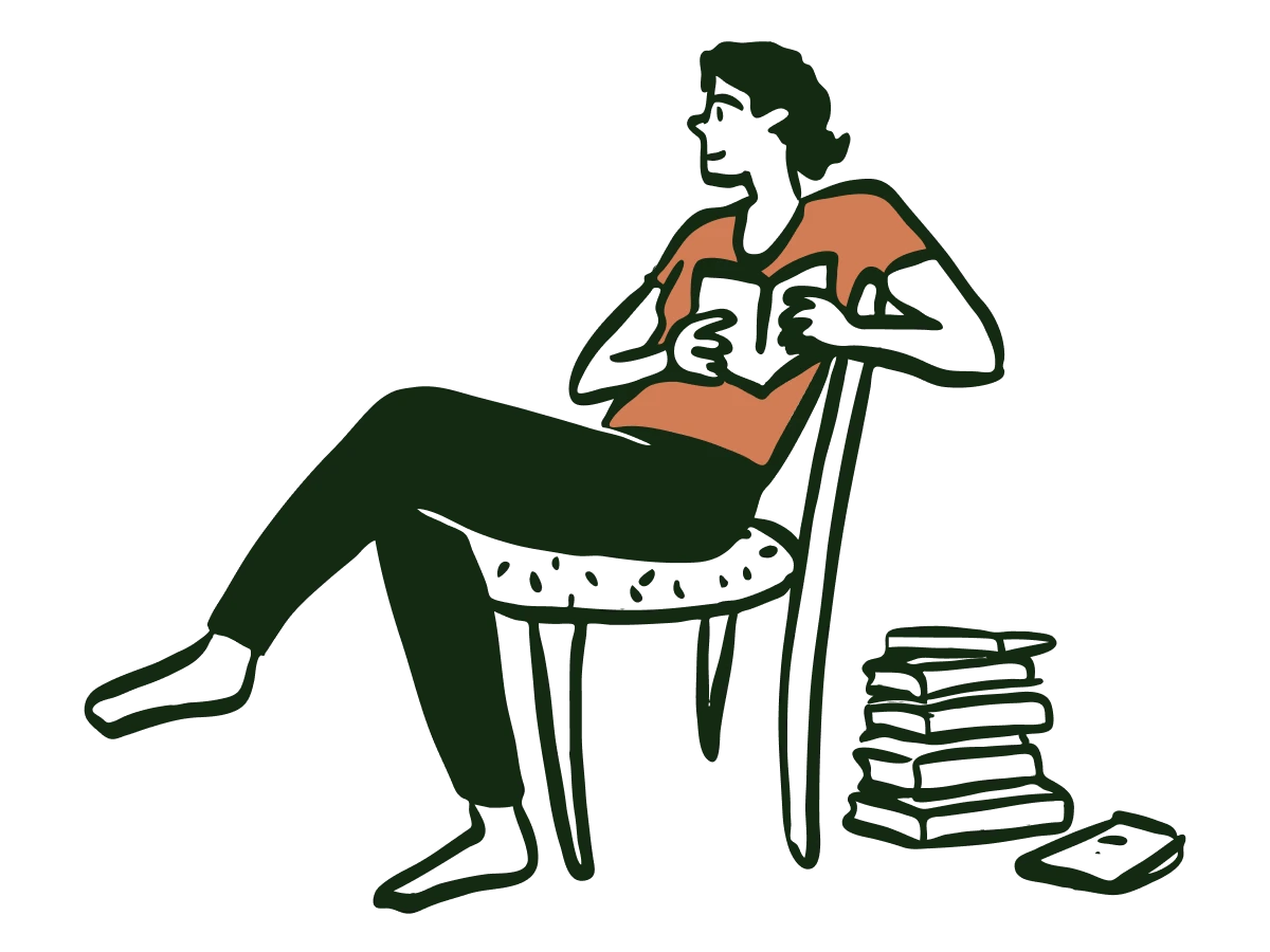 illustration of a lady reading