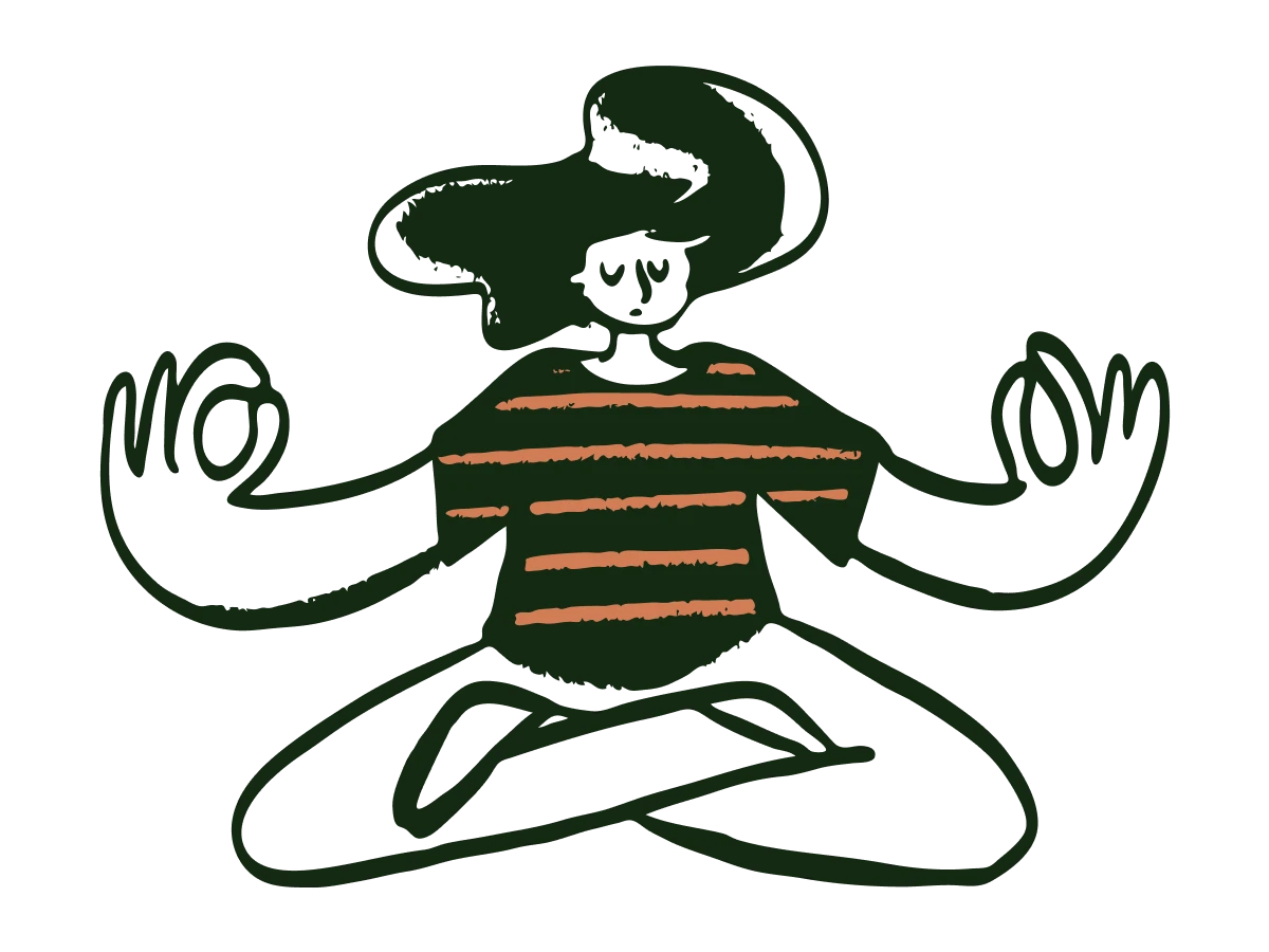 illustration of a lady meditating