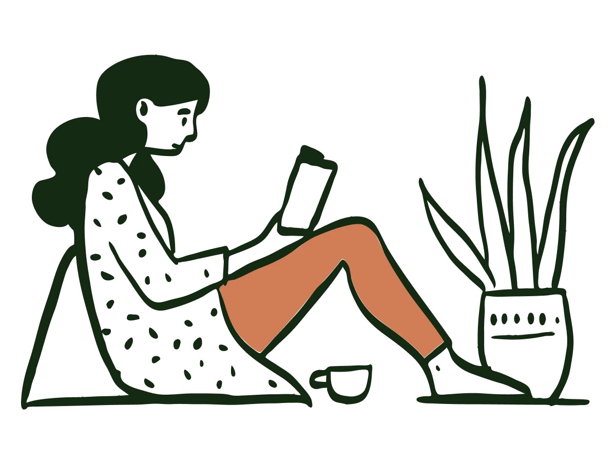illustration of a lady reading