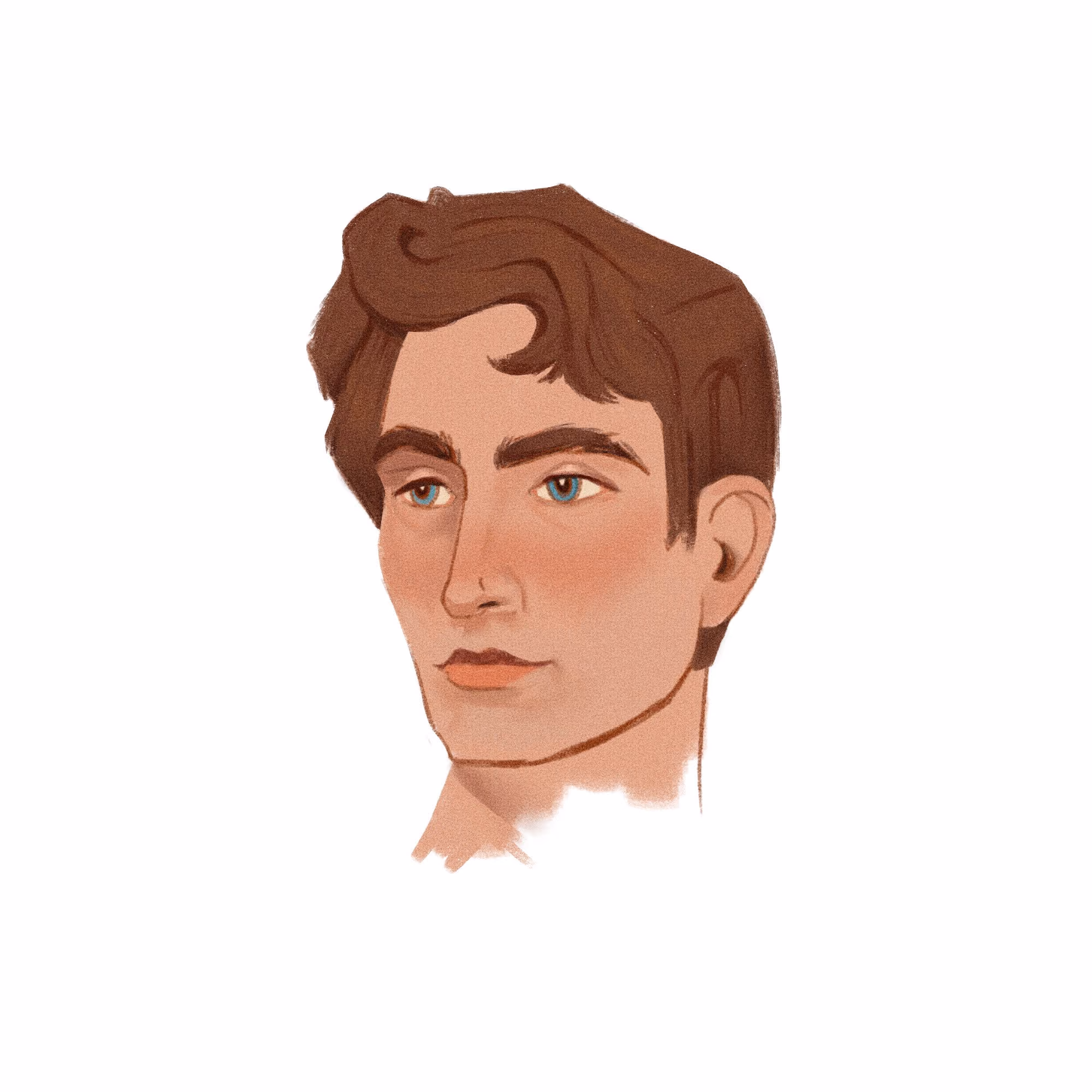 A portrait illustration of a white man.