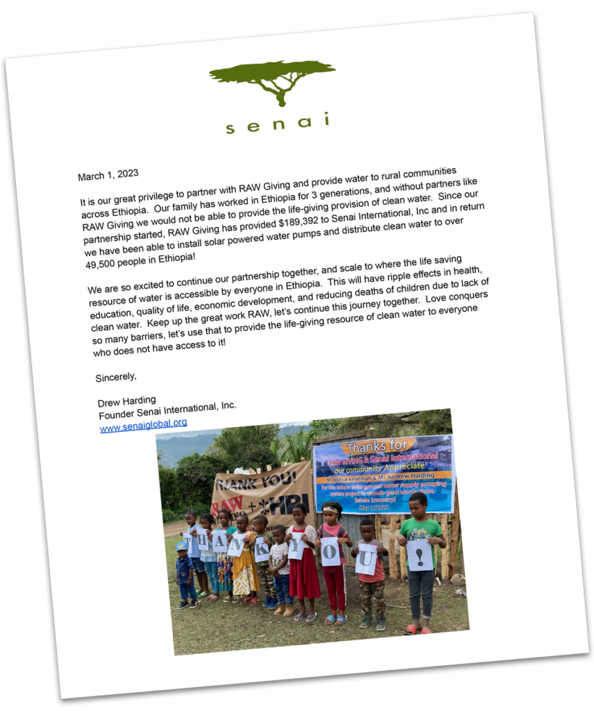 Letter from Senai International to Josh Kesselman