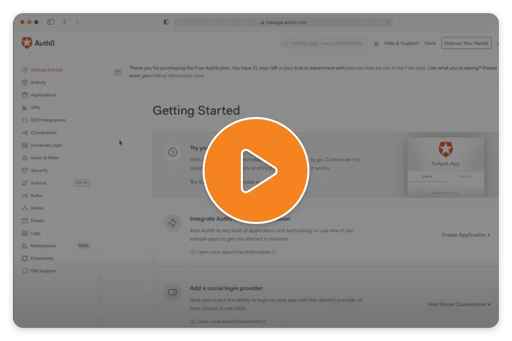 feature video exporting user data from auth0