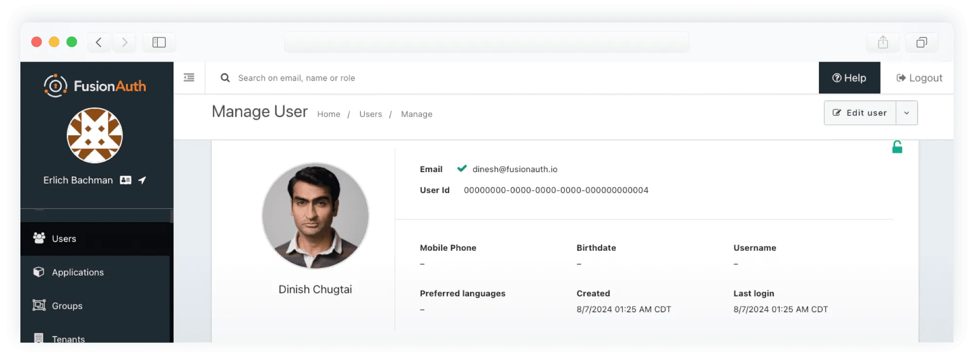 fusionauth gaming pre-built user management UI dashboard simplifies setup