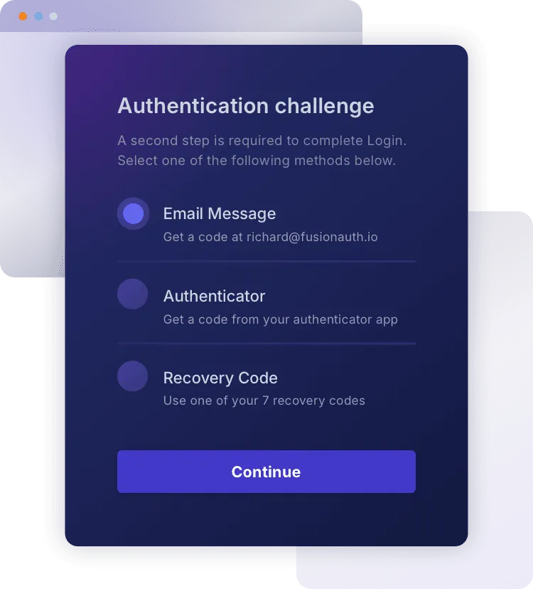 fusionauth provides authentication options