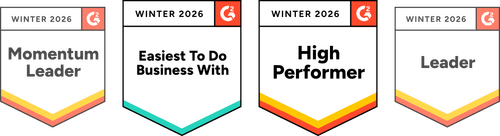 FusionAuth G2 Leader and High Performer awards — top-rated CIAM platform