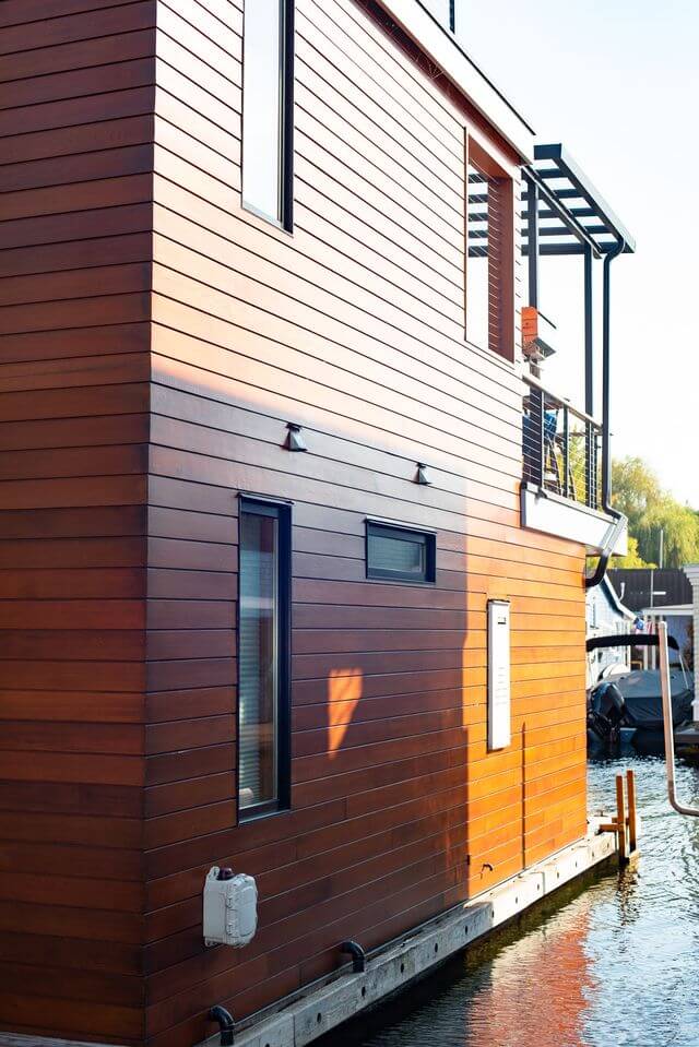 Phinney Ridge Painting - Lake Union, Floating Home, full siding refinish with Poluxe Log and Siding (Lake Union, Eastlake)
