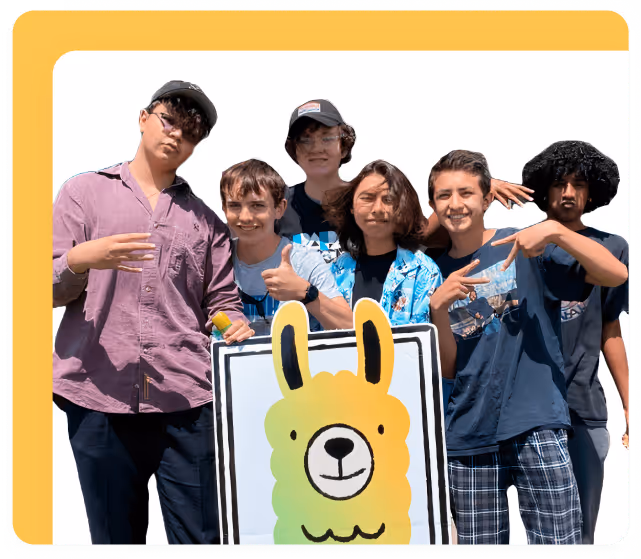 Students with Kiwi poster
