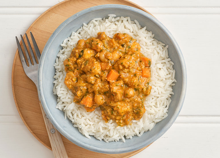 Paneer & Chickpea Curry with Rice