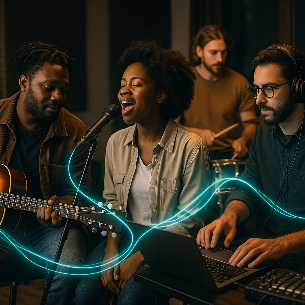 Group of musicians playing music