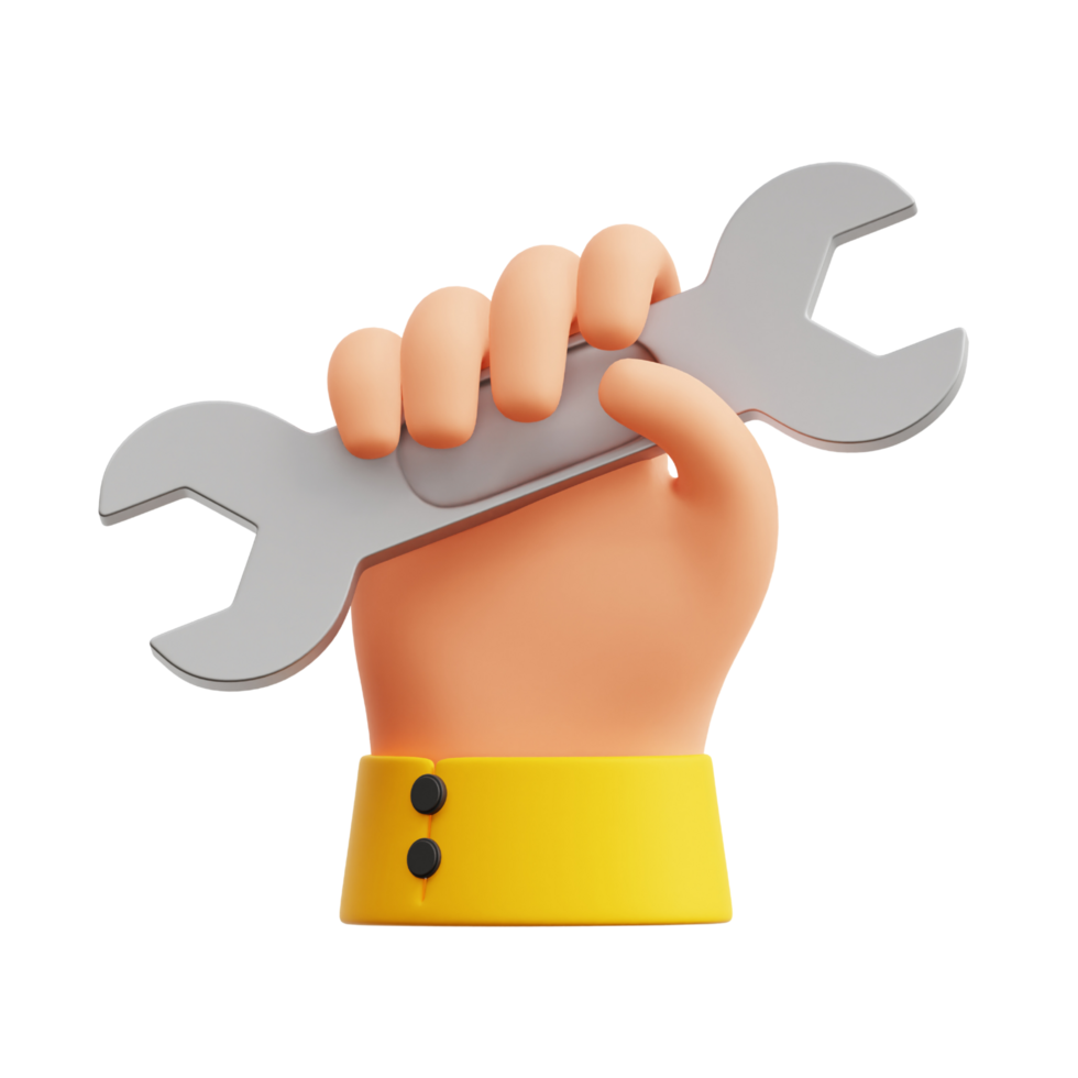 3d-illustration-of-labour-day-abstract-hand-with-screwdriver-illustration-free-png