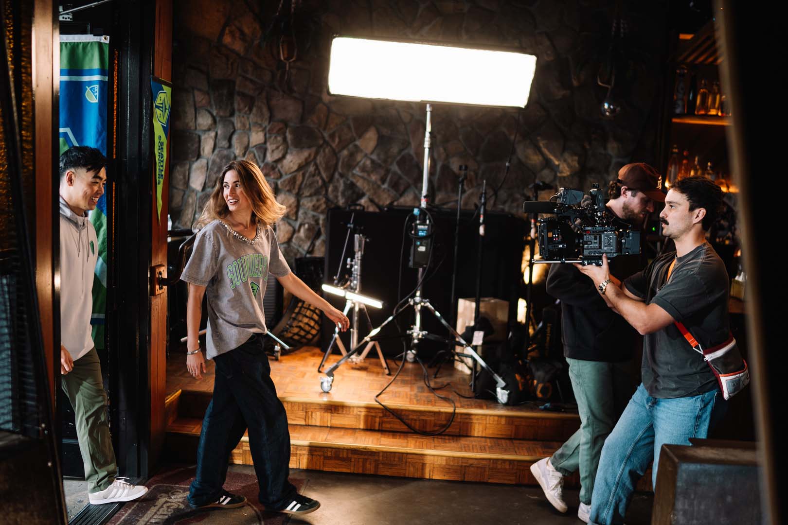 Behind the scenes on a CineGlow set