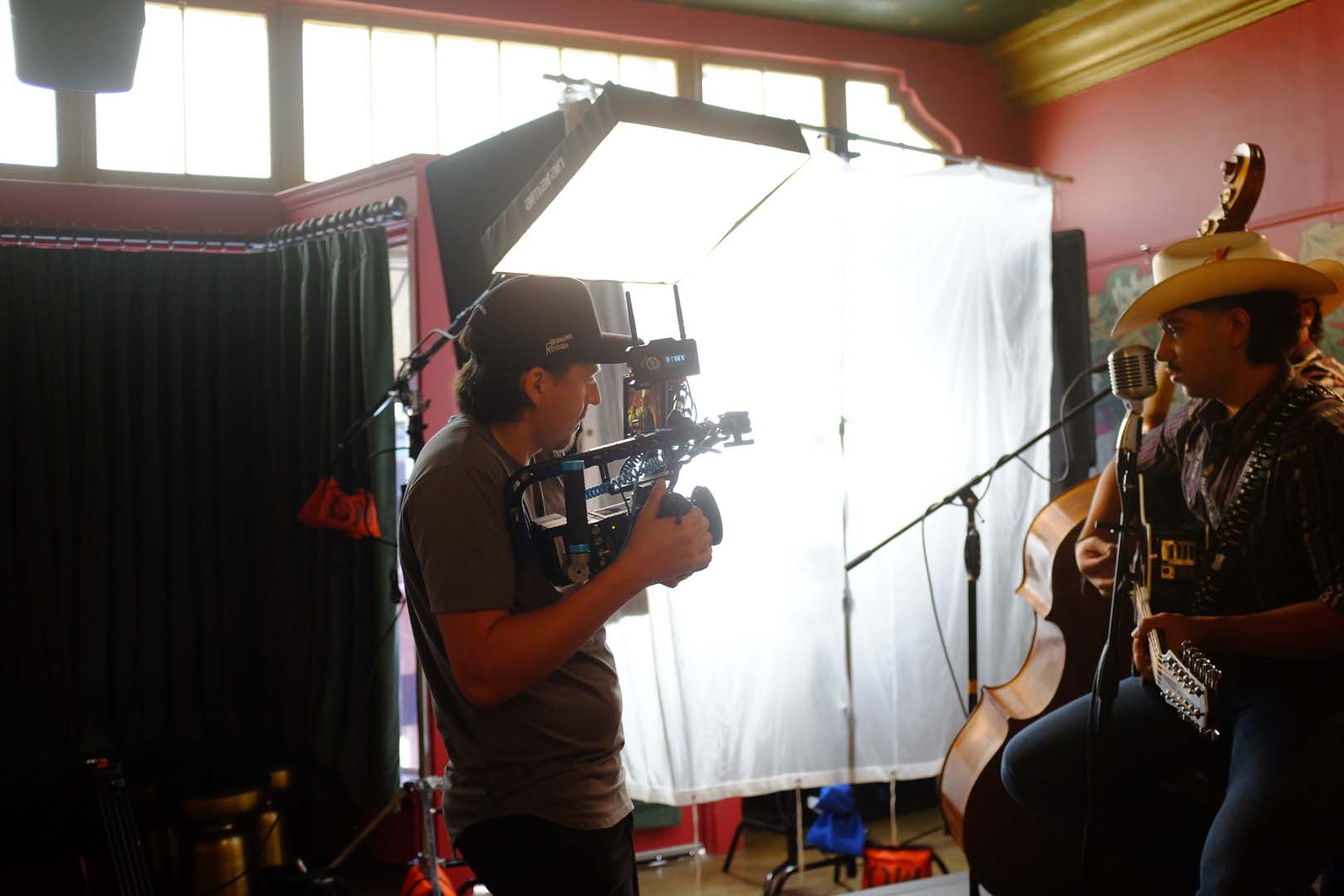 Behind the scenes on a CineGlow set
