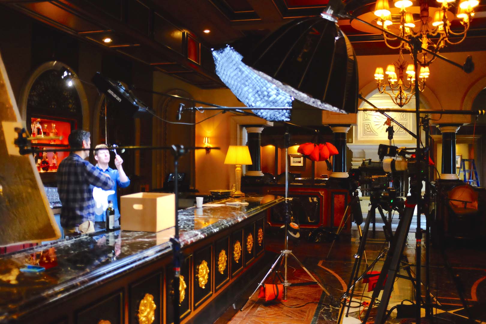 Behind the scenes on a CineGlow set