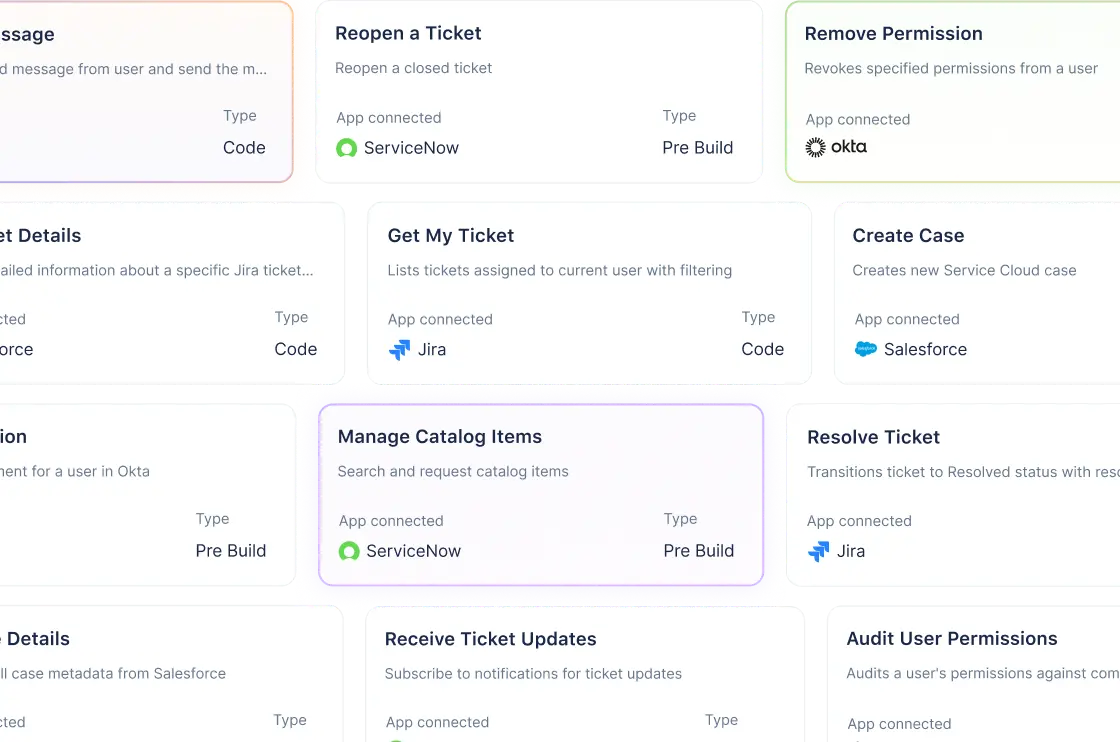 ai flow actions and templates