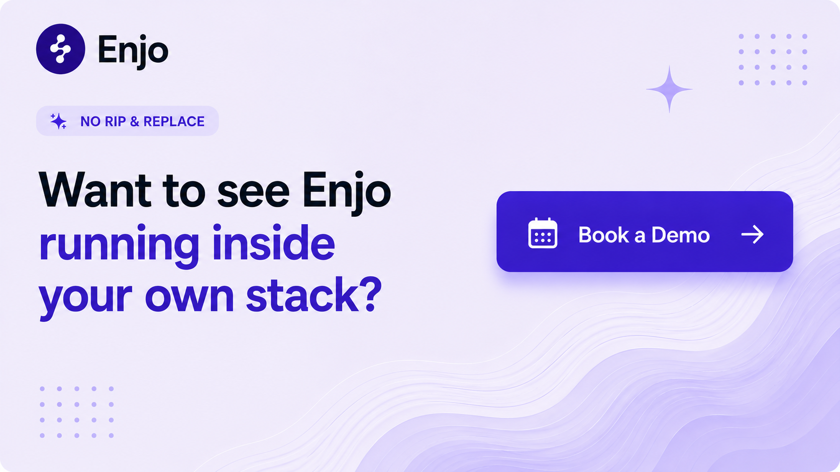 CTA banner inviting teams to see Enjo AI Support Agents running in their existing support stack.