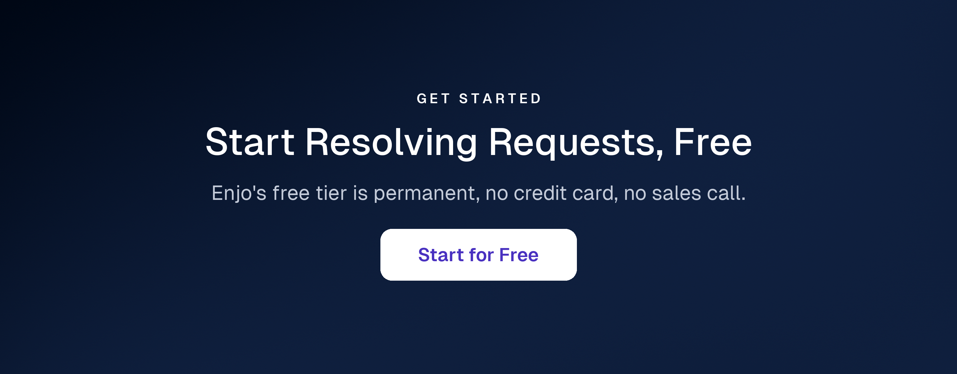 Start for free with Enjo: a permanent free tier, no credit card and no sales call
