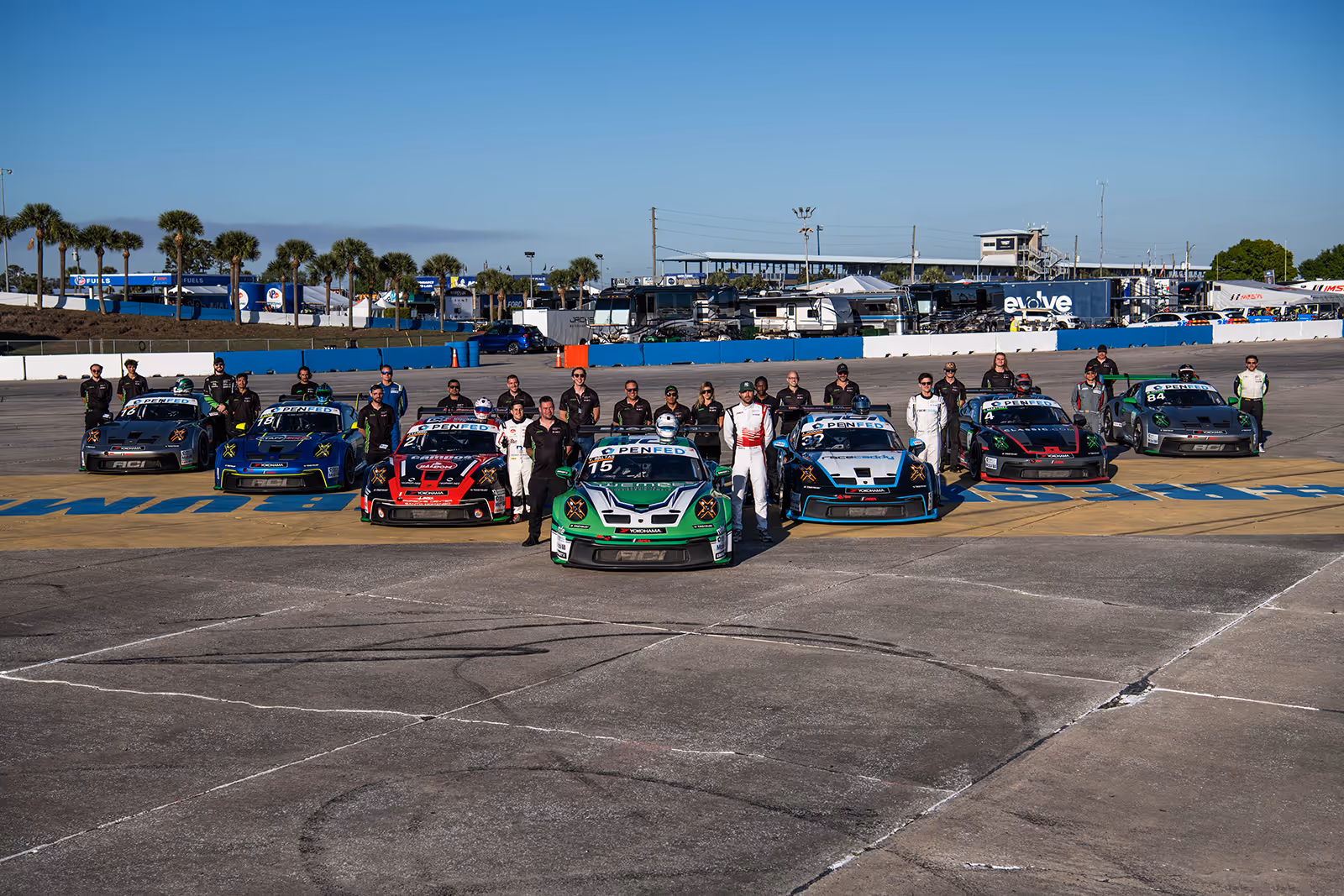 Fleat of race cars