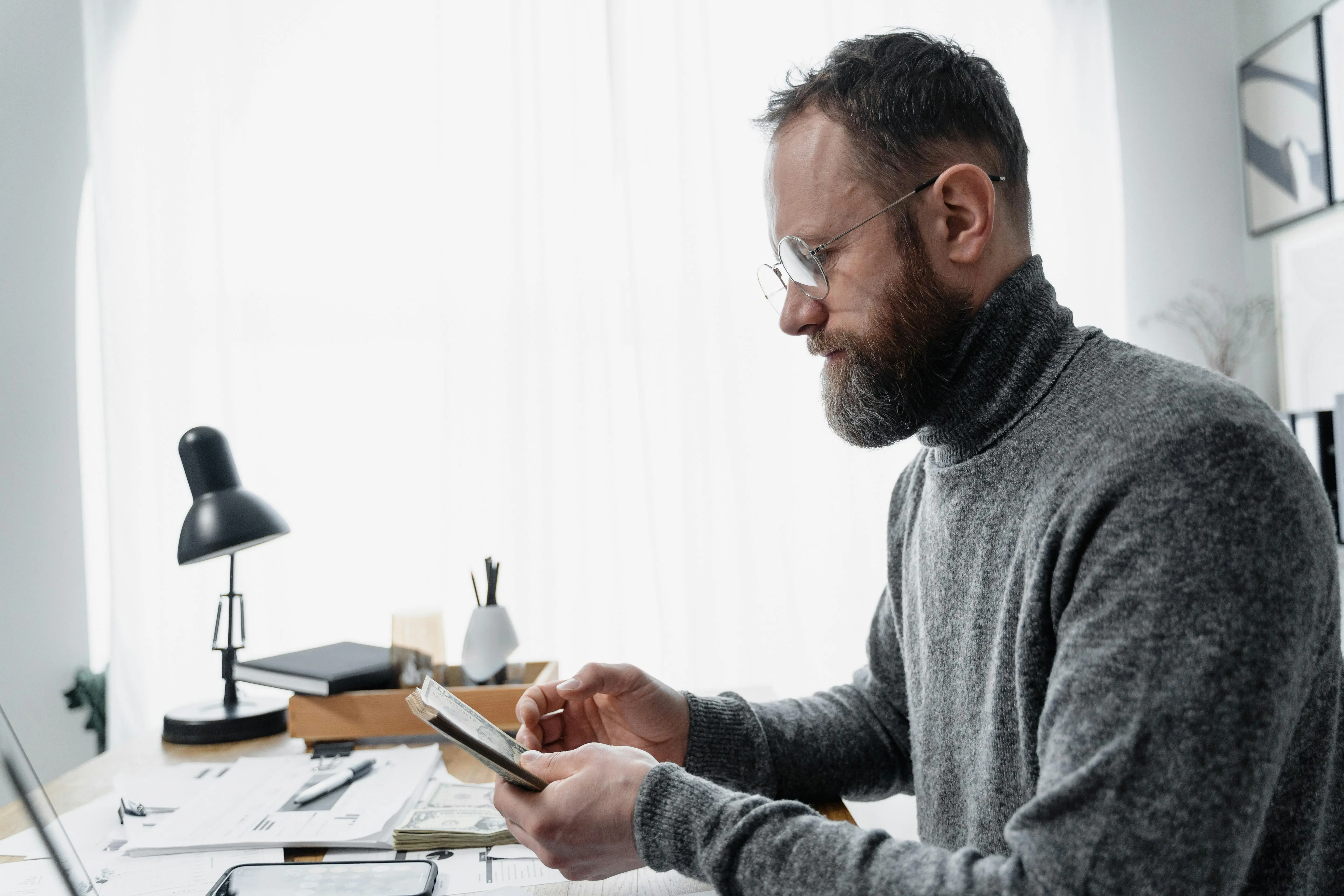 Therapist taking care of his documentation