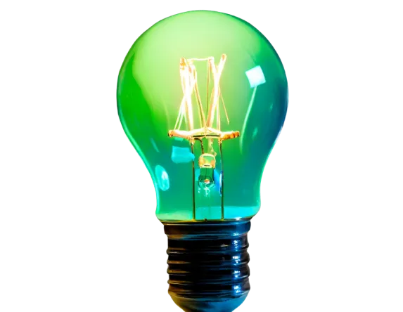 A Lightining Bulb in green color