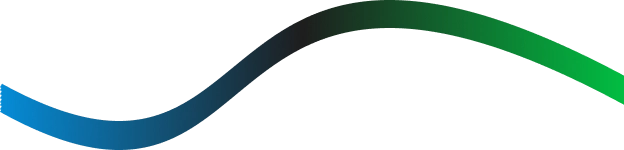 a close up of a green and blue wave with a black background