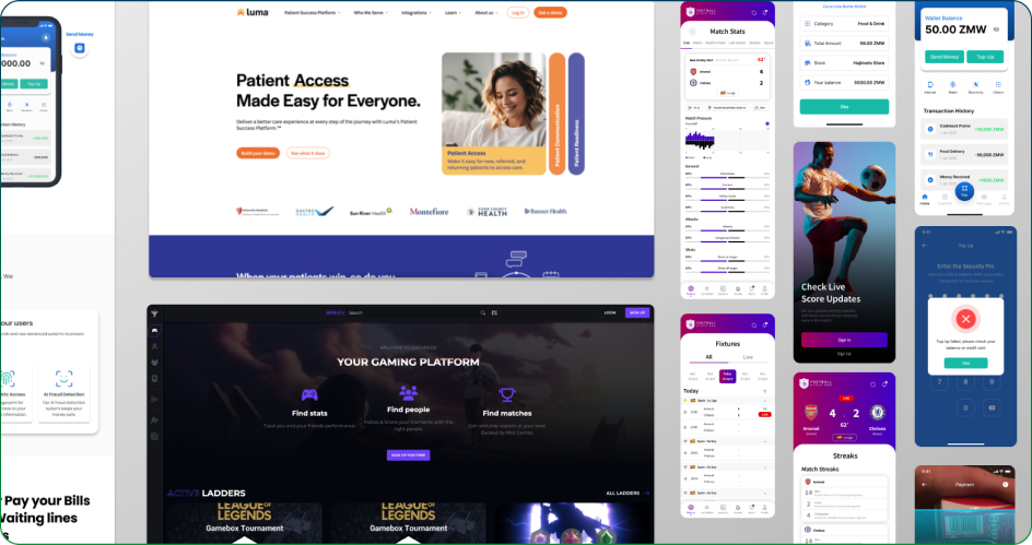 A Grop of Screens like Desktop and Mobile of Diffrent design
